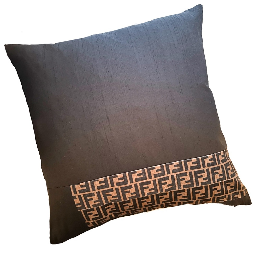 Designer Black and Tan Accent Pillow